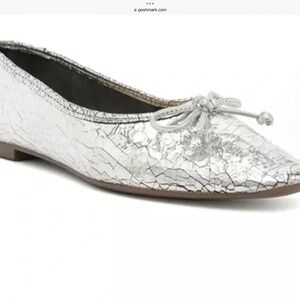 SCHUTZ Arissa Craque Silver Ballet Flats SZ 8